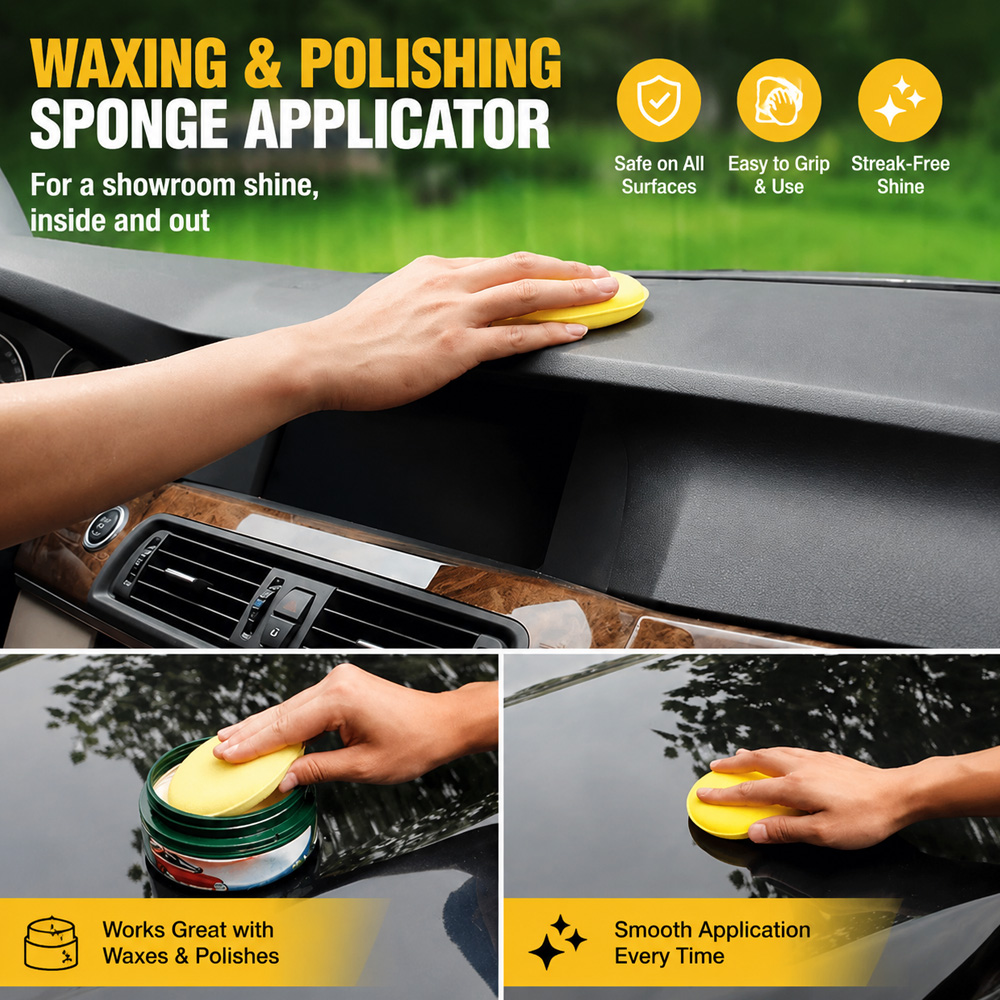 12Pcs Reusable Yellow Round Po - Wax Applicator Pad review and price